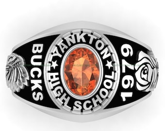 Sterling Silber oder 10K Gold Klasse Ring | Personalisierte Abschluss handgemachte Schule & Universität Geschenk