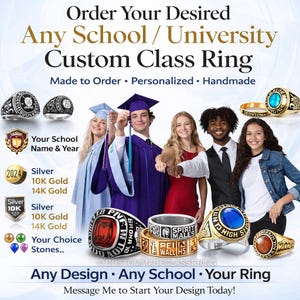 Order Your Desired Custom School or University Class Ring – Handmade & Personalized