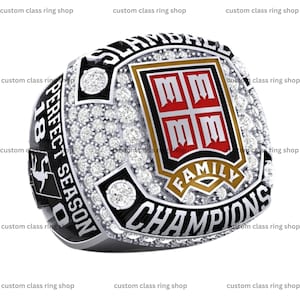 Custom Graduation Ring with Logo & Moissanite Stone | Handmade Achievement Ring | Personalized Class or Sports Ring | Gift for Athlete