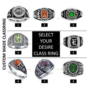 Class ring | Custom Your Desire Class Ring Design | Custom full personalization Ring in sterling silver 925