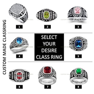 Custom full personalization Ring in sterling silver 925 | Class ring