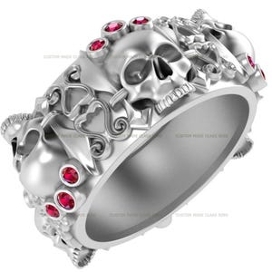 Handmade Skull Halloween Ring: Sterling Silver Spooky Jewelry