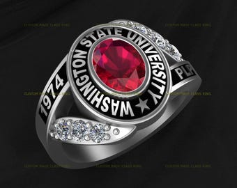 Moissanit-Edelstein-Abschlussring: Personalisierte 925er Silberklasse Band