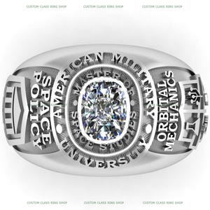 Moissanite Custom Military Class Ring | Personalized Army, Navy, Air Force, Marines Ring | Veteran Graduation Gift | Pride Ring | Silver925