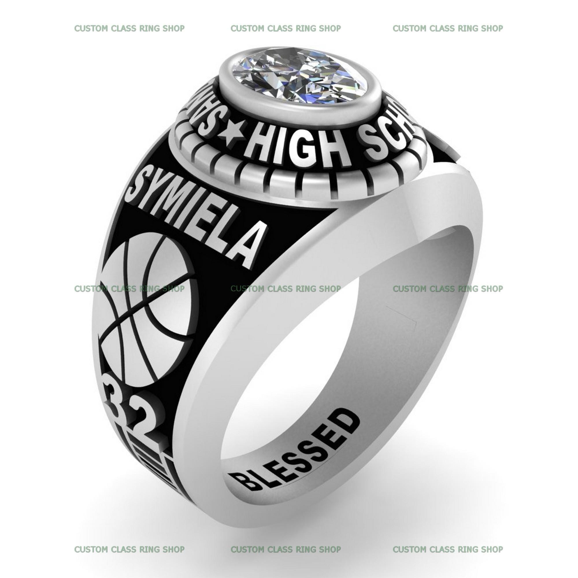 Best Unique Fully Custom Class Ring for Her Personalized
