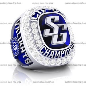 Custom Champion Ring – Sterling Silver 925 with Moissanite Stone, Personalized Championship Ring for Sports, Teams