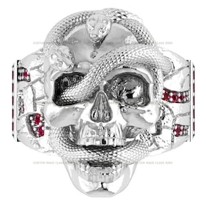 Unique Halloween Skull Ring – Creepy Designs with Ghosts – Spooky Jewelry – Perfect for Costume Parties and Everyday Gothic Style Silver925