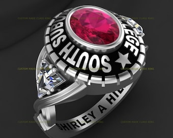 Moissanit-Ring: Oval mit Trillionschliff, Silber 925, anpassbar
