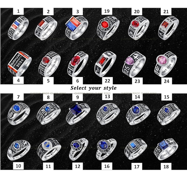 Order Your Desired Custom School or University Class Ring – Handmade ...
