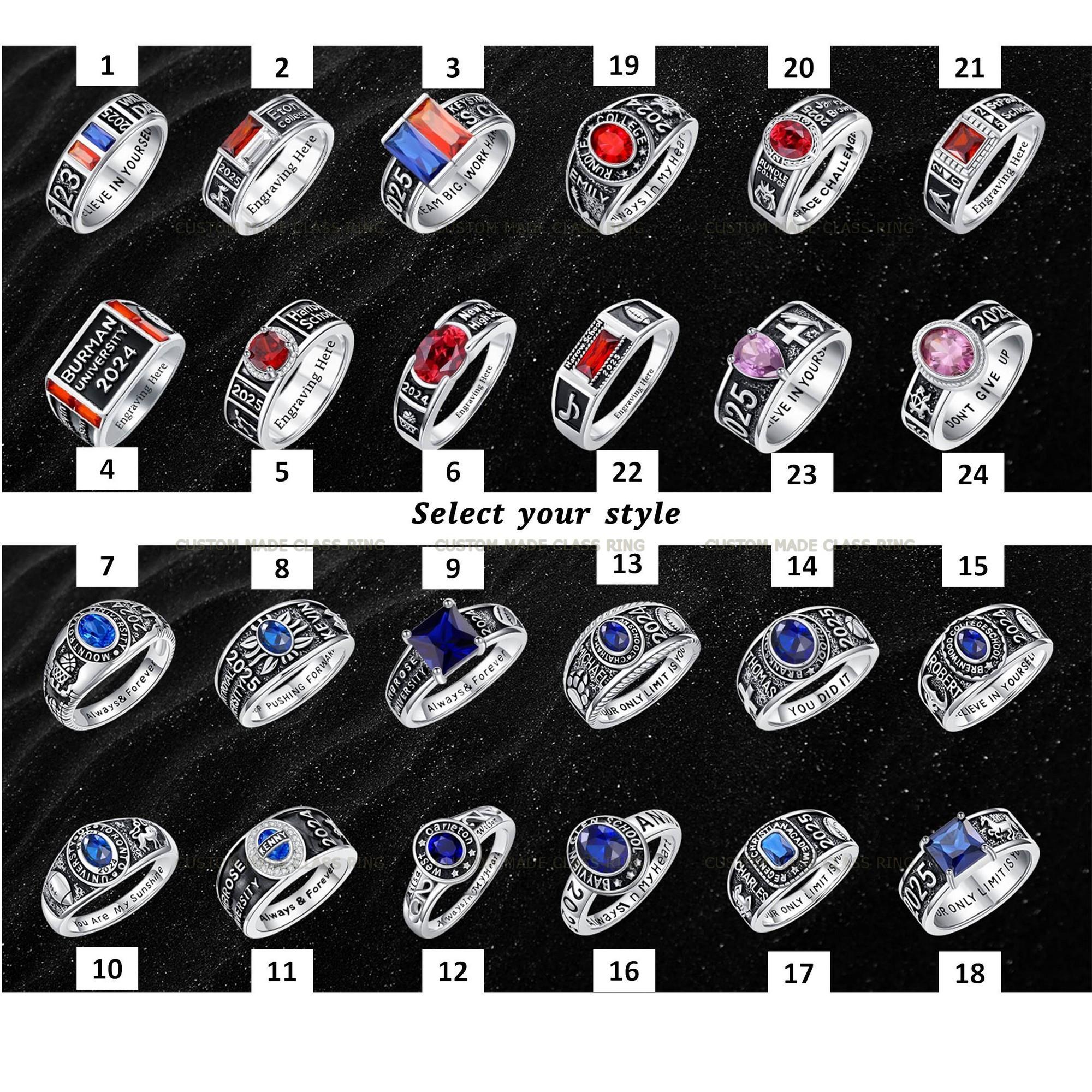 Order Your Desired Custom School or University Class Ring – Handmade ...