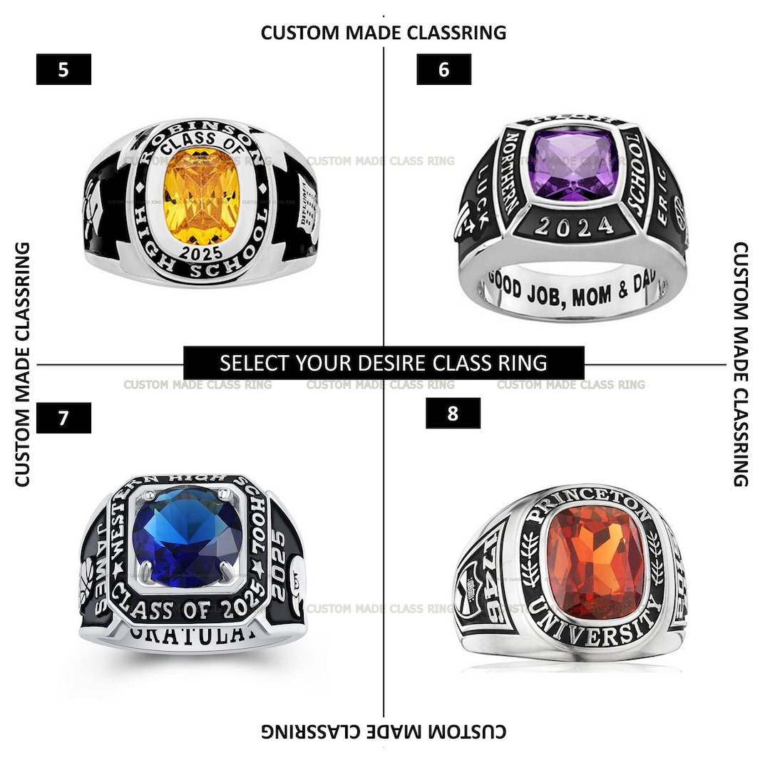 2026 2027 2028 Any Year Custom Sterling Silver 925 Class Ring ...