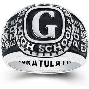 Custom Sterling Silver 925 Class Ring: Personalized Graduation Keepsake