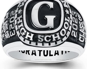 Benutzerdefinierte Sterling Silber 925 Klasse Ring: Personalisierte Abschluss Andenken