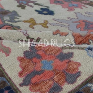 10x14 Oushak rug 8x10 , 9x12 Turkish knot rug Traditional HAND KNOTTED Vintage Antique Oushak Wool Area Rug for Living Room and dining room