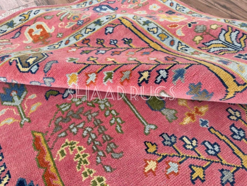 Oushak Rug 8x10 | New Pattern Oushak Rug For Living Room Hall Office | Oushak Rug 6x9 | Colorful Oushak Rug 12x15 | Pink Oushak Rug 9x12