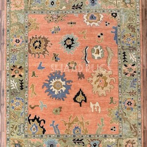 6X9 Pink Oushak , 10x14 Oushak rug, 10x14 oushak rug, 12x15 Oushak rug, 12x18 Oushak rug, White Oushak rug, handmade Oushak rug,  3x5 Oushak rug ,6x9 Oushak rug, contemporary rug, Turkish knotted rugs, Oushak runner, Oushak pattern rugs, neutral.Rug