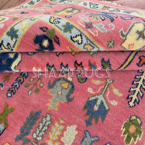 Oushak Rug 8x10 | New Pattern Oushak Rug For Living Room Hall Office | Oushak Rug 6x9 | Colorful Oushak Rug 12x15 | Pink Oushak Rug 9x12