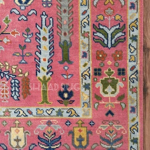 Oushak Rug 8x10 | New Pattern Oushak Rug For Living Room Hall Office | Oushak Rug 6x9 | Colorful Oushak Rug 12x15 | Pink Oushak Rug 9x12