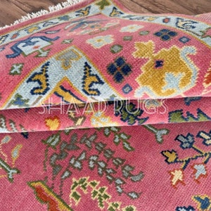 Oushak Rug 8x10 | New Pattern Oushak Rug For Living Room Hall Office | Oushak Rug 6x9 | Colorful Oushak Rug 12x15 | Pink Oushak Rug 9x12