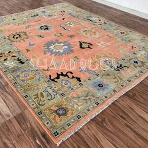 6X9 Pink Oushak , 10x14 Oushak rug, 10x14 oushak rug, 12x15 Oushak rug, 12x18 Oushak rug, White Oushak rug, handmade Oushak rug,  3x5 Oushak rug ,6x9 Oushak rug, contemporary rug, Turkish knotted rugs, Oushak runner, Oushak pattern rugs, neutral.Rug