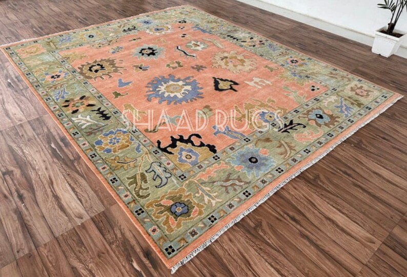 6X9 Pink Oushak , 10x14 Oushak rug, 10x14 oushak rug, 12x15 Oushak rug, 12x18 Oushak rug, White Oushak rug, handmade Oushak rug,  3x5 Oushak rug ,6x9 Oushak rug, contemporary rug, Turkish knotted rugs, Oushak runner, Oushak pattern rugs, neutral.Rug
