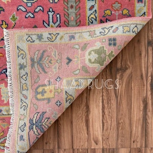 Oushak Rug 8x10 | New Pattern Oushak Rug For Living Room Hall Office | Oushak Rug 6x9 | Colorful Oushak Rug 12x15 | Pink Oushak Rug 9x12