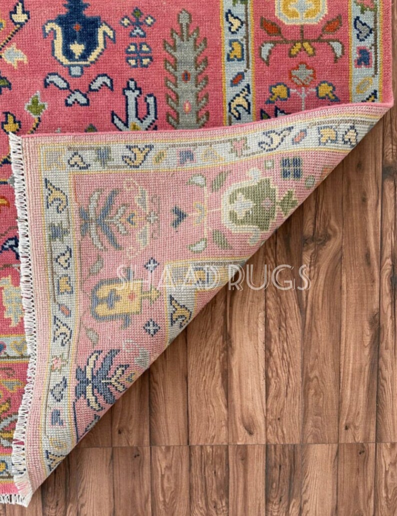 Oushak Rug 8x10 | New Pattern Oushak Rug For Living Room Hall Office | Oushak Rug 6x9 | Colorful Oushak Rug 12x15 | Pink Oushak Rug 9x12