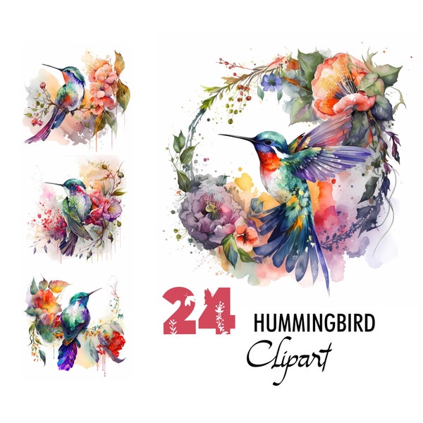 Hummingbird Watercolor Clipart Colibri Colibry Kolibri Pajaro Hachidori Bird Image Pattern Sublimation Scrapbook Junk Journal Download