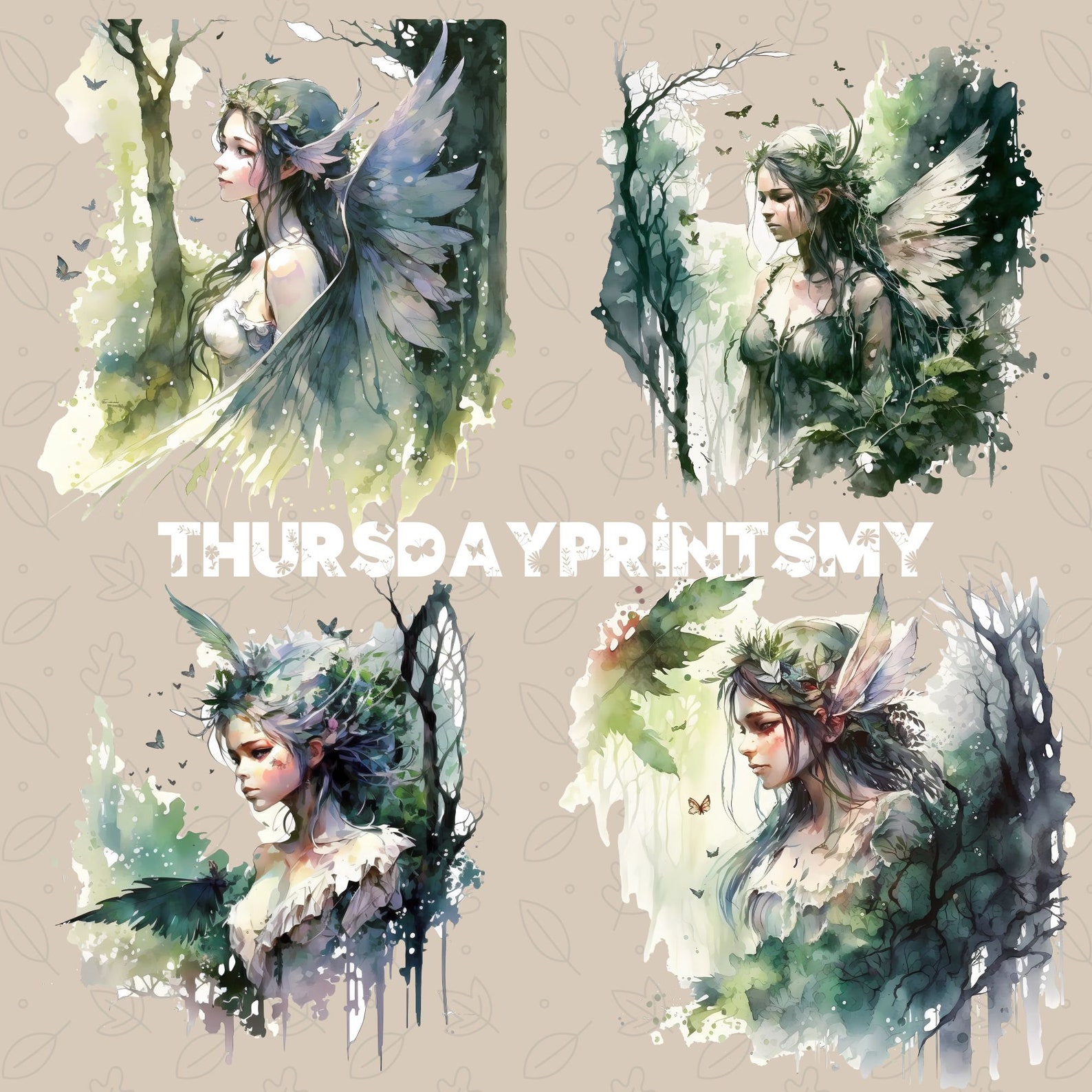 Forest Fairy PNG Green Magical Fairytale Watercolor Fantasy Clipart ...