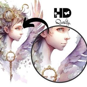 Fairy Key PNG Magical Fairytale Watercolor Fantasy Clipart Digital ...