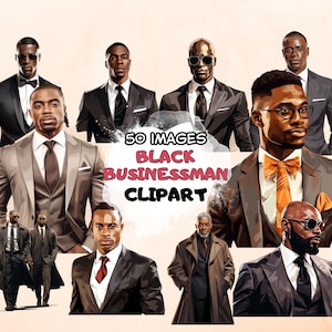 Black Businessmen PNG Clipart Business Black Men Man Graphic Bundle Black Men Silhouette Husband Boyfriend Male Suit Coat Illustration