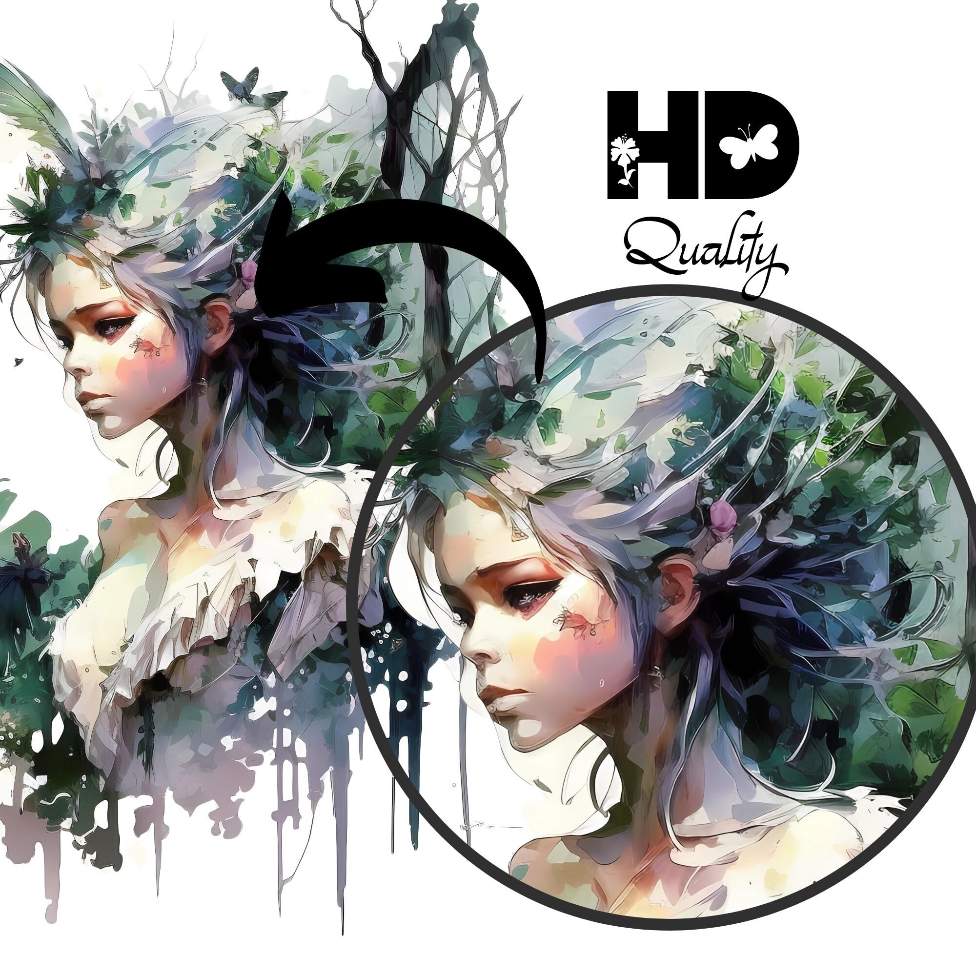Forest Fairy PNG Green Magical Fairytale Watercolor Fantasy Clipart ...