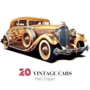 Vintage Cars PNG Clipart 1940s 1940 40s Automobile Steampunk Car Classic Retro Old Fashioned Car Lovers Wheely Graphic Digital Download