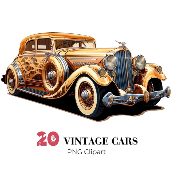 Vintage Cars PNG Clipart 1940s 1940 40s Automobile Steampunk Car Classic Retro Old Fashioned Car Lovers Wheely Graphic Digital Download