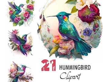 Hummingbird Clipart Digital Illustration Paper Crafting Collage Images Junk Journaling Scrapbook Painting Hummingbird Art Prints Download