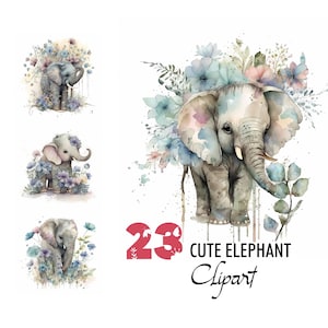 Lindo elefante clipart vida silvestre animal ilustración digital papel elaboración collage imagen basura diario álbum de recortes pintura arte imprimir descargar