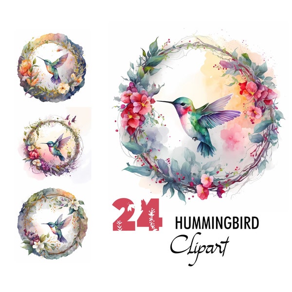 Hummingbird Watercolor Clipart Colibri Colibry Kolibri Pajaro Hachidori Bird JPG Image Pattern Sublimation Scrapbook Junk Journal Download