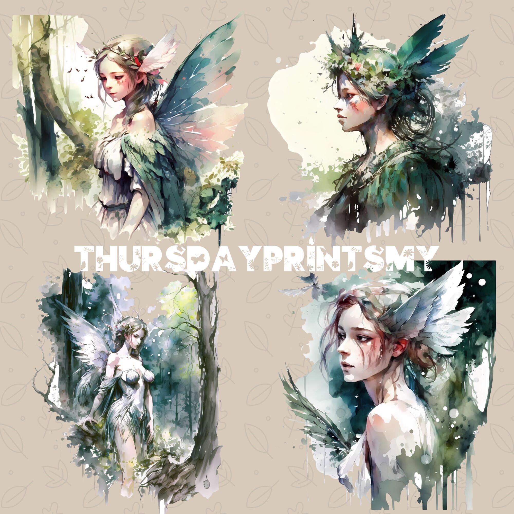 Forest Fairy PNG Green Magical Fairytale Watercolor Fantasy Clipart ...