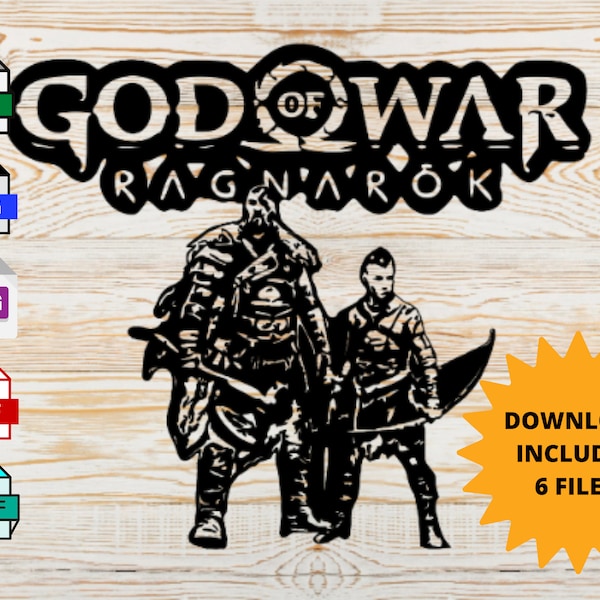God of War Inspired svg, png, jpg, dxf and pdf files.  God of War Ragnarok.  Cricut cut file. Gamer svg.