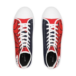 Hoge Spiderman-sneakers, Chuck Taylor-stijlschoenen, Comic Book-superheldensneaker heren, Comic Con-schoenen, Geek Fashion, Cosplay