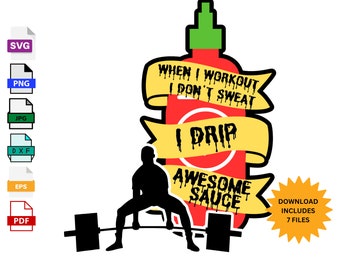 When I workout I don&#39;t sweat svg png dxf eps bundle Gym Cricut cut files Workout graphics sublimation silhouette