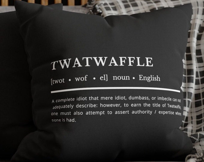 Best Selling Decorative Couch Pillow Covers Twatwaffle Funny Swear Definition Trending Now Weird Quirky Home Decor Housewarming Prank Gift