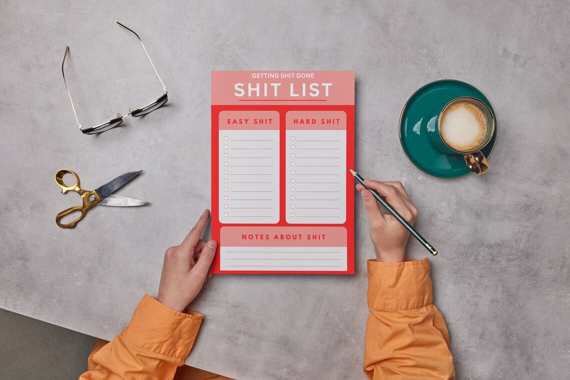Getting Shit Done: Shit List Printable Checklist to Do List. - Etsy