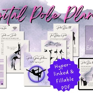 Ultimativer Pole Dance Planner mit Hyperlink / ausfüllbar - Digital & druckbare Pole Dancer Agenda und Fitness Journal