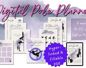 Ultimativer Pole Dance Planner mit Hyperlink / ausfüllbar - Digital & druckbare Pole Dancer Agenda und Fitness Journal