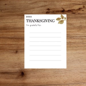 Thanksgiving Printable Thankful Worksheet | Thanksgiving Party Game for Adults & Kids | Thanksgiving Games Printable