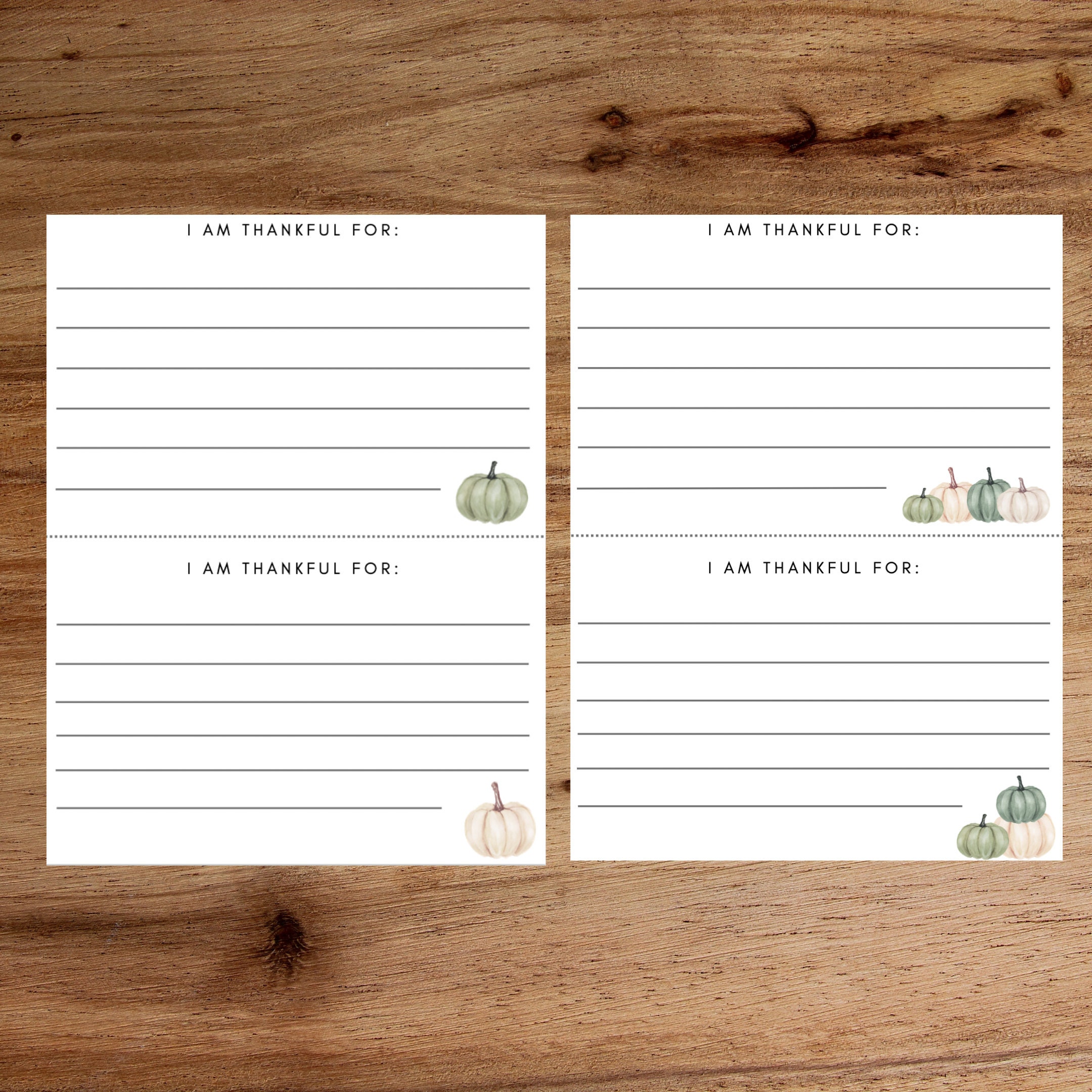 I Am Thankful for | Gratitude Cards | Thanksgiving Printable ...