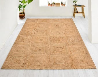 Hand Woven Seagrass Area Rug, Sisal Jute Rug,  Handmade Natural Straw Rug Sisal Mat, Jute Carpet Hall Runner, Cottage Style Farmhouse Decor