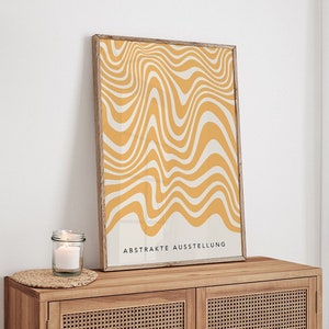 Gelb Bauhaus Print, Gelbe Wandkunst, Abstrakte Kunst, Boho Print, Gelbe Wanddekoration, Moderne Kunst, Wohnzimmer Kunst, Honig-Senf Schlafzimmer Druck