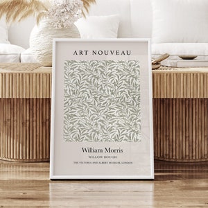 William Morris Art, Willow Print, Beige Wall Art, Neutral Wall Decor, Neutral Print, Vintage Wall Art, Exhibition Art Poster, A2 A3 A4 5x7